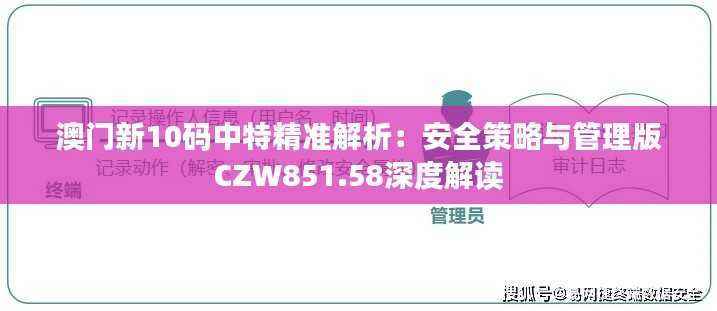 澳门新10码中特精准解析:安全策略与管理版CZW851.58深度解读