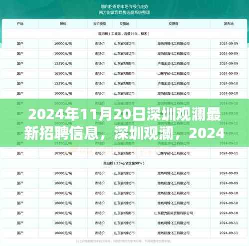 深圳观澜招聘热潮来袭,新机遇照亮未来