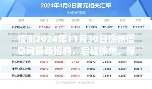 徐州信息网最新招聘预告,启程探寻未来美景,心灵之旅召唤你,2024年11月30日开启