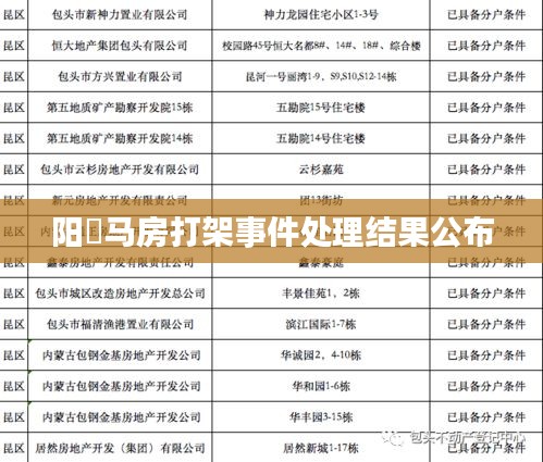 阳堌马房打架事件处理结果公布